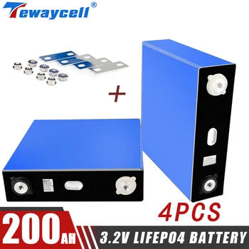 4PCS 200Ah Lifepo4 Rechargeabl Baterija 3.2 V Klasės Ličio Geležies Fosfatas Prizminis Naują Saulės Elementų 200Cell Keitiklio Baterija