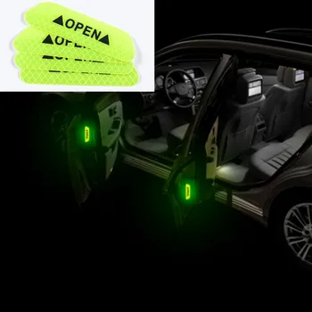 4Pc Automobilio Duris Saugos Įspėjimas šviesą Atspindintys Lipdukai ATIDARYTI Lipdukas Audi A4 A5 A6 A7 A8 Q5 Q7 S3 S4 S5 S6 S7 S8, TT TTS RS4 RS5 RS6