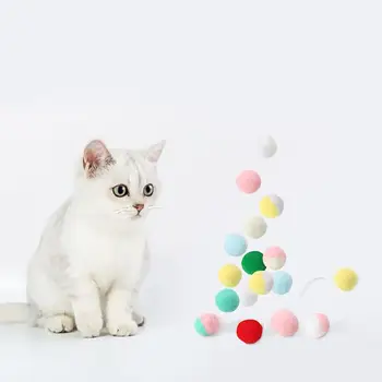 5 Vnt/Set Minkštas Pliušinis Katė Žaislas Kamuolys Interaktyvus Kačiukas Pom Pom Ball Žaislas Funny Cat Kramtyti Nulio Žaislai Naminių Kačių Reikmenys Priedai