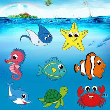500Pcs/roll Animacinių filmų Lipdukas Vaikams Jūros Žuvų 8 Dizaino Apvalus Sandarinimo Etikečių Klasikinis Žaislas, Skirtas Skatinti Studentų Vaikai