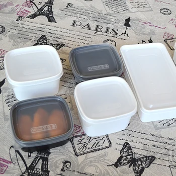 50pack Vienkartiniai Plastikiniai indai Maisto Microwavable imti Dėžutė su Dangteliu Balta Juoda Takeaway Maisto Pakuotės