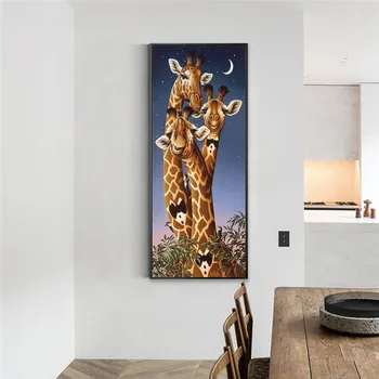 5D Diamond Tapybos Rinkiniai Žirafa Visą Raundą Gręžimo Siuvinėjimo Gyvūnų Nuotraukos iš kalnų krištolas Kryželiu Namų Puošybai Tapyba