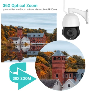 5MP PTZ Kamera, Wifi 36XOptical Zoom AI Žmogaus Aptikimo Dviejų krypčių Garso Vandeniui Lauko ONVIF Belaidžių IP kamerų ICSEE H. 265X