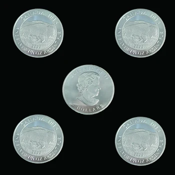 5VNT Šiaurės Amerikos Bizonų Proginės Sidabro Monetos 1OZ Kolekcionuojamų Verslo Dovanos