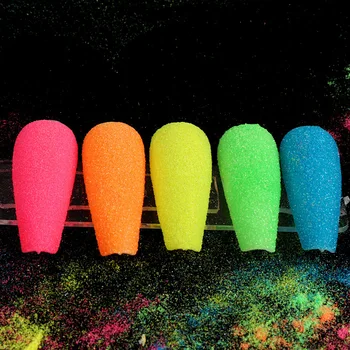 6 Spalvų Fluorescencinės Spalvos Nagų Blizgučiai Milteliai Sniego Karamelinis Cukrus Neon Pigmento Dulkių Nagų Dailės, 