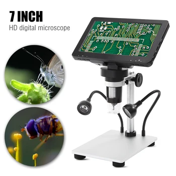 7 colių 1200X USB Skaitmeninis Mikroskopas su Kamera Endoskopą didinamasis stiklas su Laikikliu Pramonės Kontrolės Mobiliųjų Telefonų Remontas
