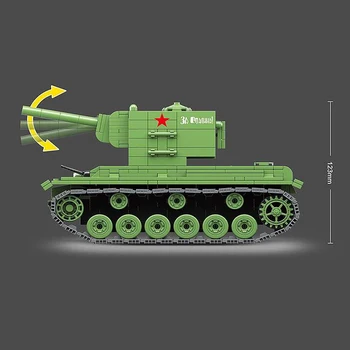 818PCS Karinis Tankas Sovietų Rusija KV2 Bakas Blokai Tinka Legoing Kareivis WW2 Policijos Armija Plytas, Vaikams, Vaikams, Žaislai, Dovanos