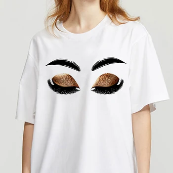 90-ųjų Grafikos Roko Viršuje Tees Moterų Akių makiažo kaukė Marškinėliai Moterims Harajuku Vintage marškinėliai Mados Karalienė Marškinėlius