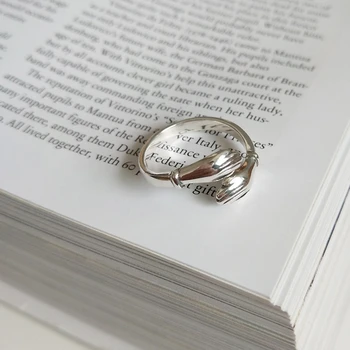 925 Sterlingas Sidabro Pirštus Apkabinti Jums Žiedas Meilužis Valentino Dienos Dovana Asmenybės Dizaino Žavesio Žiedas Iš Aukso Ir Sidabro