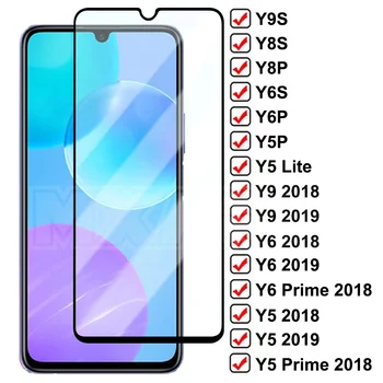 9D Grūdintas Stiklas Huawei Y5 Y6 Y9 Premjero 2018 2019 Y5 Lite Screen Protector, Huawei Y5P Y6P Y6S Y8S Y8P Y9S Apsauginis Stiklas