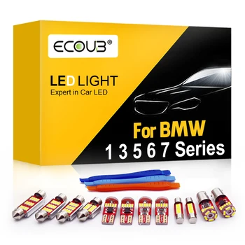 BMW 1 3 5 6 7 Serija E87 E81 F20 E46 E90 E91 E92 F30 E39 E60 E61 F10 F11 F06 F07 E63 E38 E65 yra f01 Automobilį, LED Interjero Šviesos Rinkinys