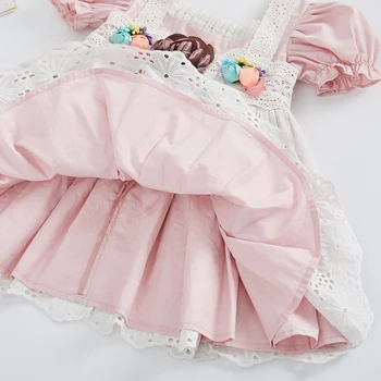 Baby Girl Boutique Frocks Vaikams Iki 2021 M. Vasaros Gėlių Vestidos Kūdikio Gimtadienio Suknelė Bamblys Merginos Spainsh Lolita Suknelės