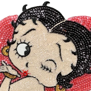 Big Betty Boop Lopai Drabužių Cute Girl China Aplikacijos Termo Lipdukai ant Drabužių Animacinių filmų Siuvinėjimo Parches Juostelės P