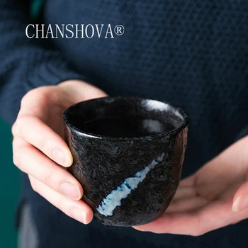 CHANSHOVA 150ml Tradicinių Retro Stiliaus Grubus tekstūros Keramikos Teacup Kinijos Porceliano Kavos puodelio, puodelis Arbatos rinkinys H375