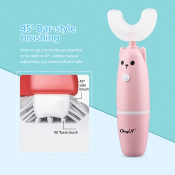CkeyiN Naujų Vaikų Elektros dantų šepetėlį Smart U tipo Silicio USB portable Animacinių filmų Modelis Automatinis Ultragarsinis Dantis Dantų Šepetėliu
