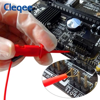 Cleqee Mini Grabber SMD IC Bandymų Kablys Įrašus su Silikono Šokliavarlinės Laidai Bandymų Veda Rinkinys, skirtas Elektros Oscilloscope Bandymų 6Colors
