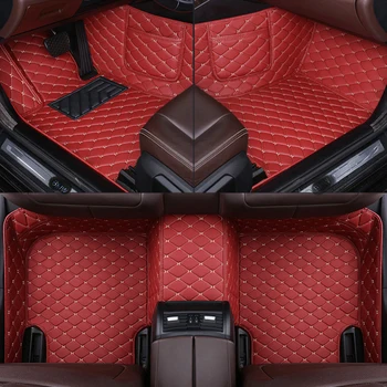 Custom Telefoną kišenėje automobilio grindų kilimėlio VW Tiguan TOUAREG Touran Atlas GOL Caravelle Sharan variantas kiliminė danga, Patvari oda