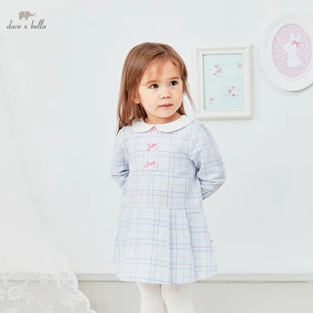 DBH15916 dave bella pavasario baby girl mielas lankas pledas suknelė vaikų mados šalis suknelė vaikams kūdikiams lolita drabužiai