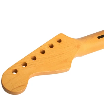 Derliaus Klevas Elektrinė Gitara Neck 22 Skirsniai Fingerboard Fretboard S T Strat (Geltona spalva)