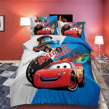 Disney Antklode Padengti Nustato McQueen Automobilių Patalynės Komplektai Lapas Užvalkalas Vieno dviejų Dydis Miegamojo Puošmena Berniukas Vaikų Dovanų
