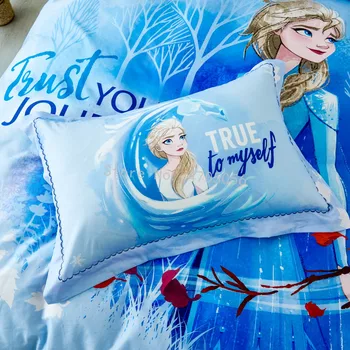 Disney Violetinė Užšaldyti Princesė Elsa Anna Patalynės Komplektas Vaikams Paauglių Mergaičių Patalyne, 150x200cm Antklode Padengti Flatsheet pagalvių Užvalkalai