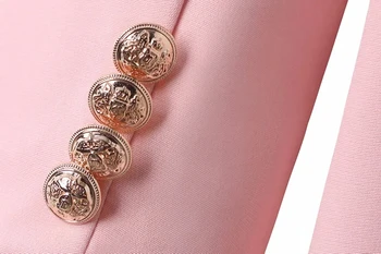 Elgeant moterų rožinė ilgas švarkas striukės 2020 fahsion ponios derliaus dvigubo breasted striukė tinka atsitiktinis moterų sportiniai švarkai mergaitės chic