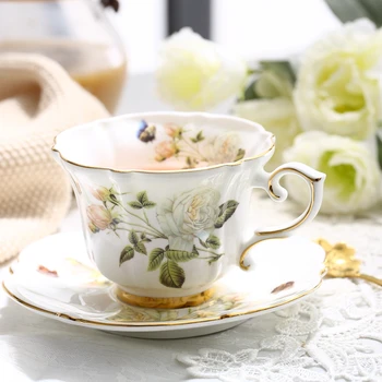 Europos stiliaus sielovados mažas prabangūs kaulų kinija kavos puodelį, keramikos anglų popietės arbata taurės Šiaurės stiliaus taurės gėlių arbatos puodelio