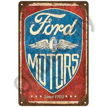 Fords Garažas Metalo Pasirašyti Plakatas Vintage Retro Alavo Pasirašyti Apnašas Metalo Derliaus Dekoro Kambario Apdaila, Sienų Dekoras Shabby Chic Plokštė
