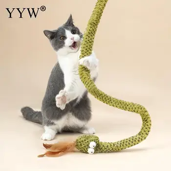 Gyvatės Formos Funny Cat Stick Katė Žaislas Kitty Cat Kūrybinių Produktų Interaktyvaus Kūrybiško Anti-Nuobodu Plunksna Ilga Kolona Žaislo Produktus