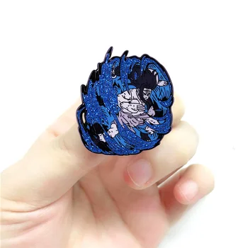 Hyuga Klano Neji Hyuga Emalio pin ninja anime mėlyna blizgučiai sagė