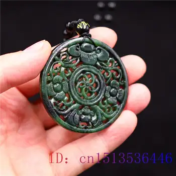 Jade Gpgb Pakabukas Juodas Žalias Žavesio Papuošalai Karoliai Kinijos Dovanos Amuletas Gamtos Mados Išraižytas