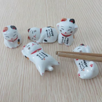 Japonų Stiliaus Keramikos Lazdelės Laikiklis Stovėti Cute Kačių Dizaino Lazdelėmis Stovo Pagalvės Priežiūros Poilsio Virtuvės Meno Amatų Stalo