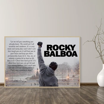 Juoda ir Balta Rocky Balboa Bokso Kultūrizmo Tapybos Plakatus Spausdina Sienos paveiksl Motyvacijos Kambarį Dekoro Cuadros