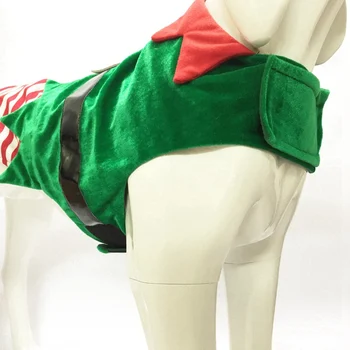 Kalėdų Žalia Elf Šunų Drabužius Augintiniai Transformacijos Suknelė Žiemą Šiltas Katės Kailis Pet Kostiumas