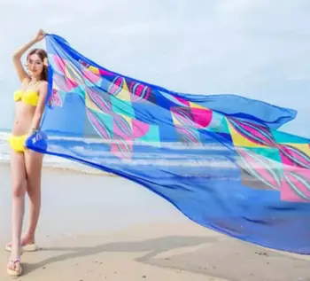 Karšta Moteris Padengti Iki Šifono Paplūdimio Bikini Spausdinti Vien Laisvi Tvarstis Apvyniokite Šaliku Pareo Maudymosi Kostiumėliai, Sarongas Ponios Vasaros Paplūdimio
