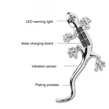 Karšto Gecko 8 LED Saulės Energijos Flash Signalo Įspėjamoji Lemputė Auto Lipdukas Apdaila, Lempa, Motociklo Automobilių X66