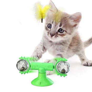 Katė vėjo malūnas žaislas juokinga masažas pasukti katė žaislas katė pavasarį žaislas sferiniai dantų valymo naminių reikmenys, kačių žaislas