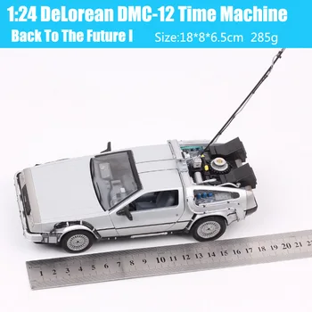 Klasikinis 1/24 Mastelis Welly DeLorean DMC 12 Laiko Mašina Atgal Į Ateitį lydinio Žaislinių Transporto priemonių Sport Auto Automobilio Modelio Surinkimo