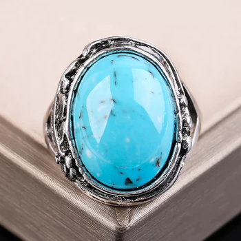 Klasikinis Etninės Turquoises Žiedai Moterims Derliaus Bohemijos Stiliaus Piršto Žiedą, Moterims, Elegantiškas Vestuvių Papuošalai Graži Dovana