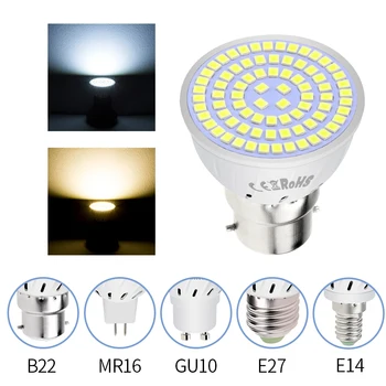 LED E27 Lemputė E14 Vietoje Lemputės 220V LED Prožektoriai, B22 Šviesos Kukurūzų Lemputė Lemputė GU10 Namuose Lempos MR16 Lampara Svetainės LED Lempos