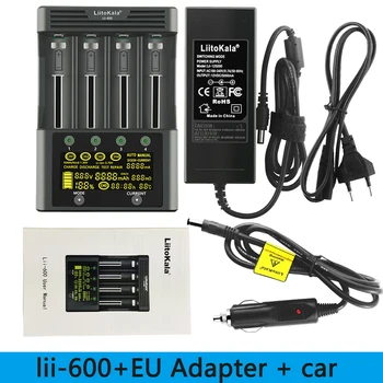 LiitoKala Lii-600 Baterijų Kroviklis Li-ion, 3,7 V ir NiMH 1.2 V baterija Tinka 18650 26650 21700 26700 AA AAA12V5A adapteris