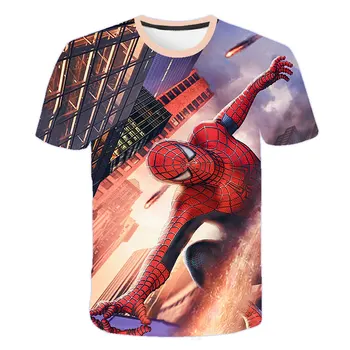 Marvel Spiderman Marškinėliai Vaikų Berniukų Drabužius Vasarą Trumpomis Rankovėmis Mergaitėms Viršūnes Tees Vaikų Drabužiai Vaikas Mergina Tshirts 4 Iki 14 Metų