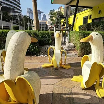Meno Bananų Antis Kūrybos Sodo Puošmena Skulptūros Kieme Dekoro Vintage Ornament Namų, Sodo Skulptūros, Jardin Priedai