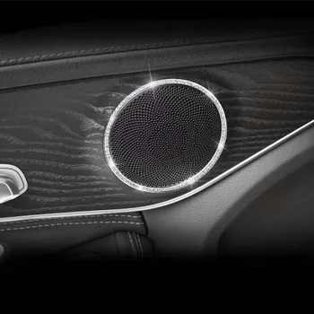 Mercedes Benz Automobilių Durų Garso Garsiakalbio Žiedas Deimantas Apdailos Stereo Ragų Apdaila C KLASĖS GLC W205 C180 C200 C260 m.