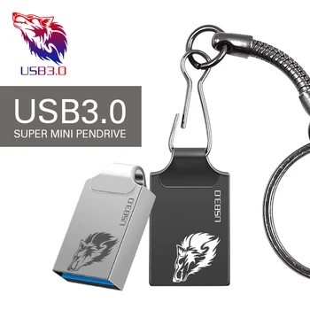 Metalo mini 32GB pendrive metalo USB flash drive 4gb 8gb 16GB 32GB 64GB 128GB pen ratai USB3.0 mažytė memory stick U Disko cle usb