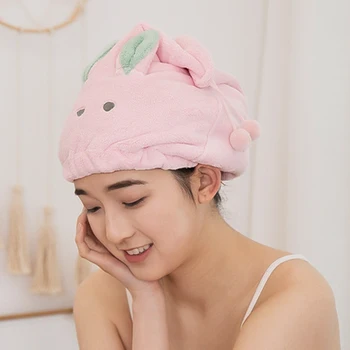 Mikropluošto Kieta Minkšta Sausa Plaukų Skrybėlę Mielas Triušis Rankšluostį Moterų Dušas Dėvėti ant Galvos, Rankšluosčiai, Namų Tekstilės Rankšluosčiu Spa Nešiojami Rankšluostį