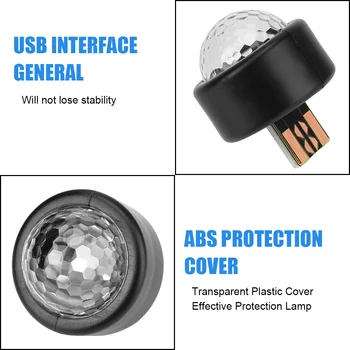 Mini USB Atmosfera Lempa, Automobilis, Aplinkos Šviesos Auto Spalvinga Dekoratyvinė Lempa LED RGB Interjero Lempos Automobilio Stogo Star Light