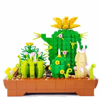 Mini statybiniai blokai modeliavimas Sultingi augalų serijos Vazoninių kaktusas įspūdį Biuro ir namų apdailos, dovanos draugams