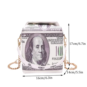 Moteris Maišo Mados Valiuta USD Spausdinimo Ponios Rankinėje Dizaineris Dolerio Spausdinimo Rėmo Peties 