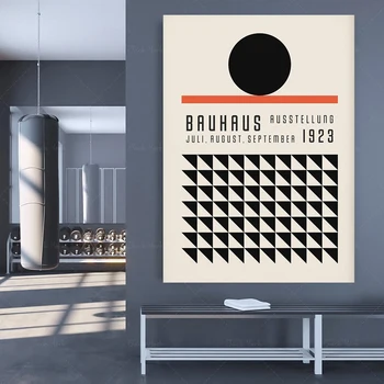 Namų Dekoro Paroda Bauhaus Plakatas Sienos Meno 1923 M. Veimaro Spausdinti Šiuolaikinės Drobė, Tapyba Nemokamas Pristatymas